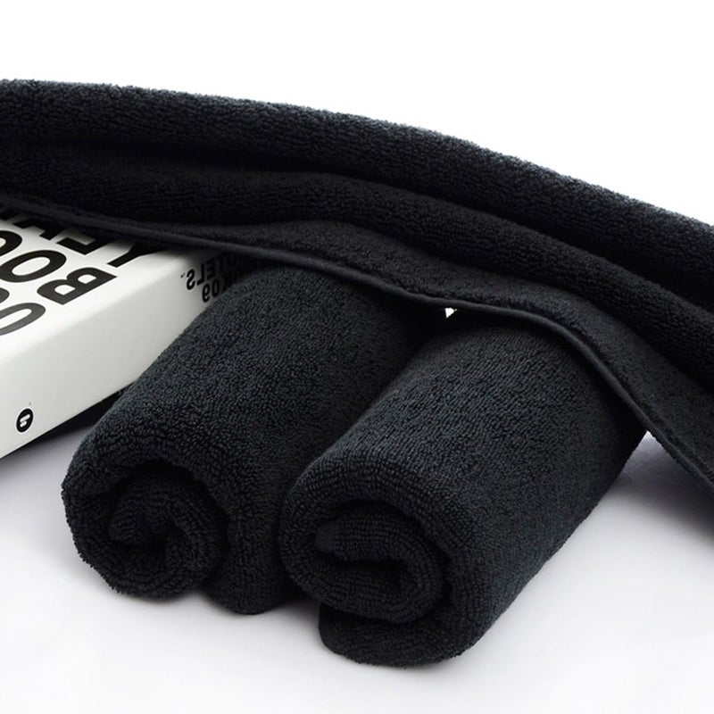JININQ Premium Black Hand Towels 100% Cotton 700 GSM 14 x 29 inches (2-Pack) - Image 2